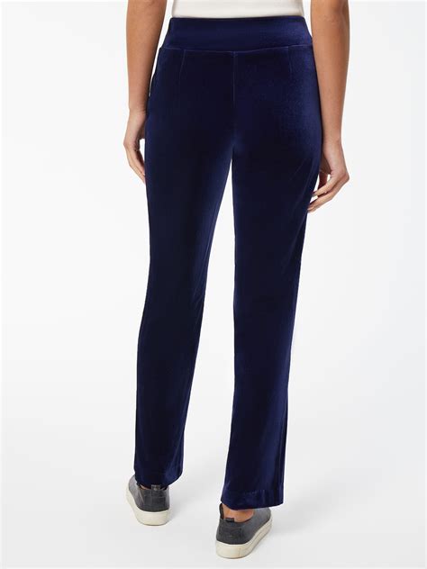 women's velour straight leg trousers.